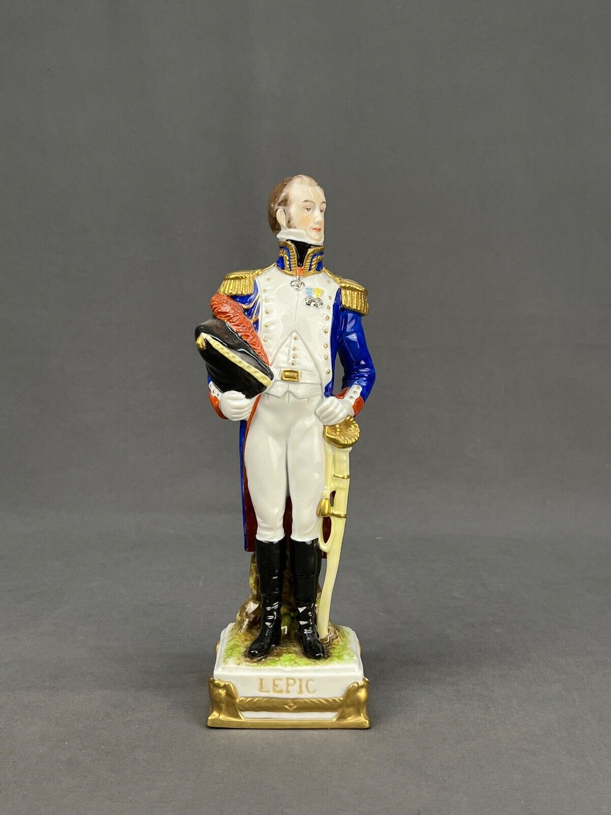 Scheibe-Alsbach Kister German Porcelain GENERAL LEPIC Napoleonic Statue Figurine