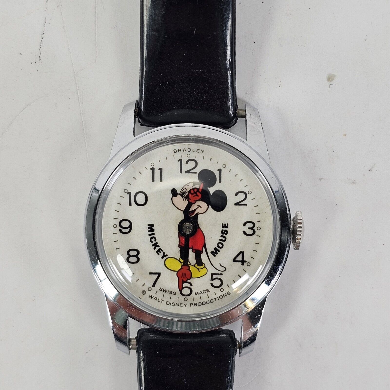 Vintage Bradley Mickey Mouse Walt Disney Swiss Made Mechanical Wristwatch Watch