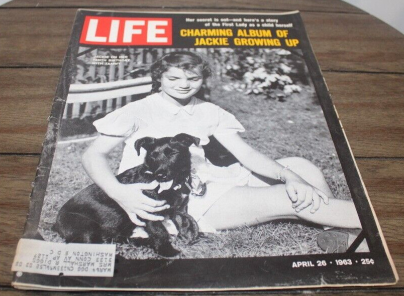 Vtg Life Magazine APRIL 26, 1963 Jackie Kennedy Growing Up GREAT ADS