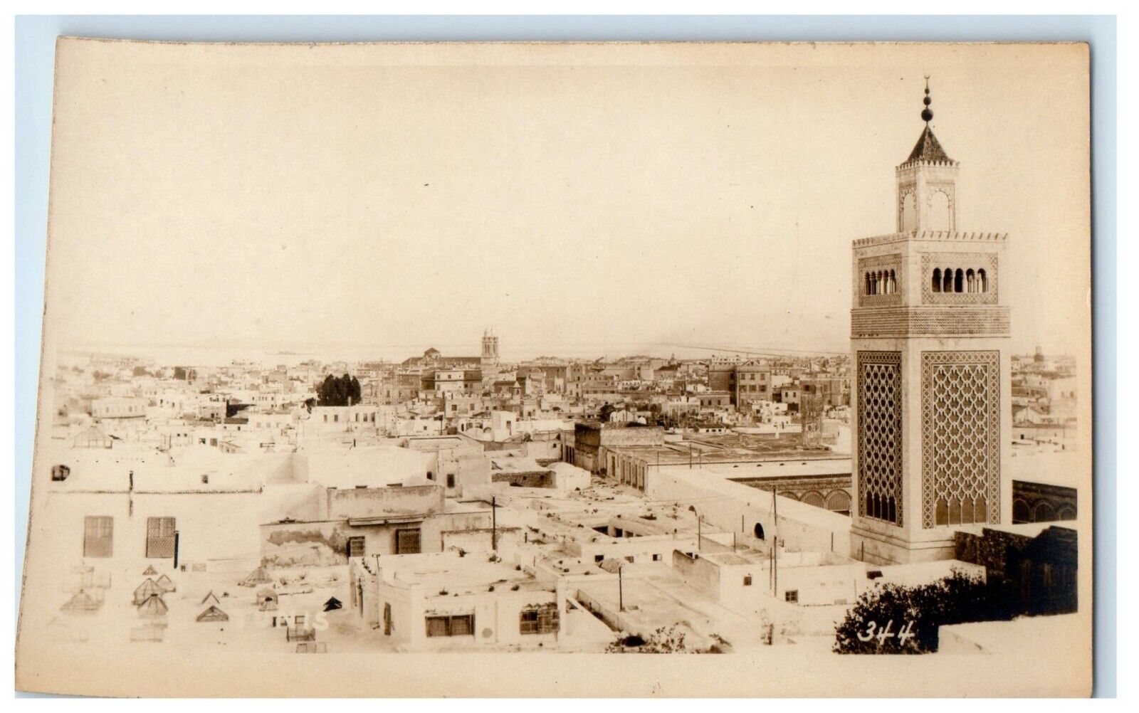 c1920\'s Bird\'s Eye View of Bizerta Tunisia RPPC Photo Unposted Vintage Postcard