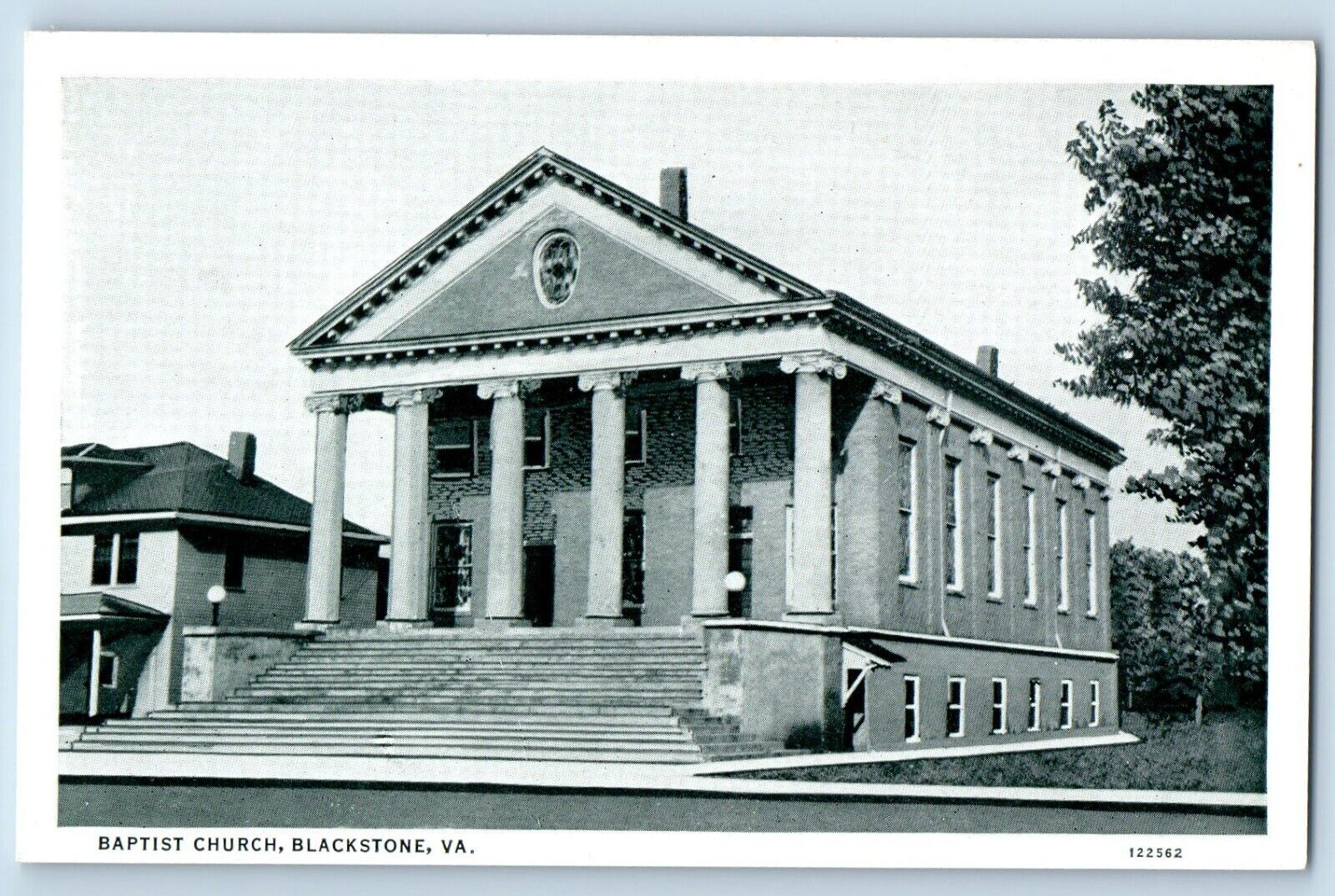 Blackstone Virginia Postcard Baptist Church Building Exterior View 1940 Unposted