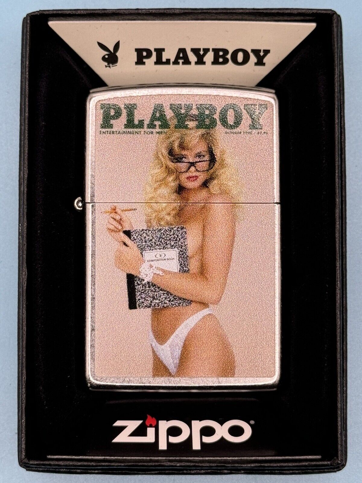 Vintage October 1990 Playboy Magazine Cover Zippo Lighter NEW Rare Pinup