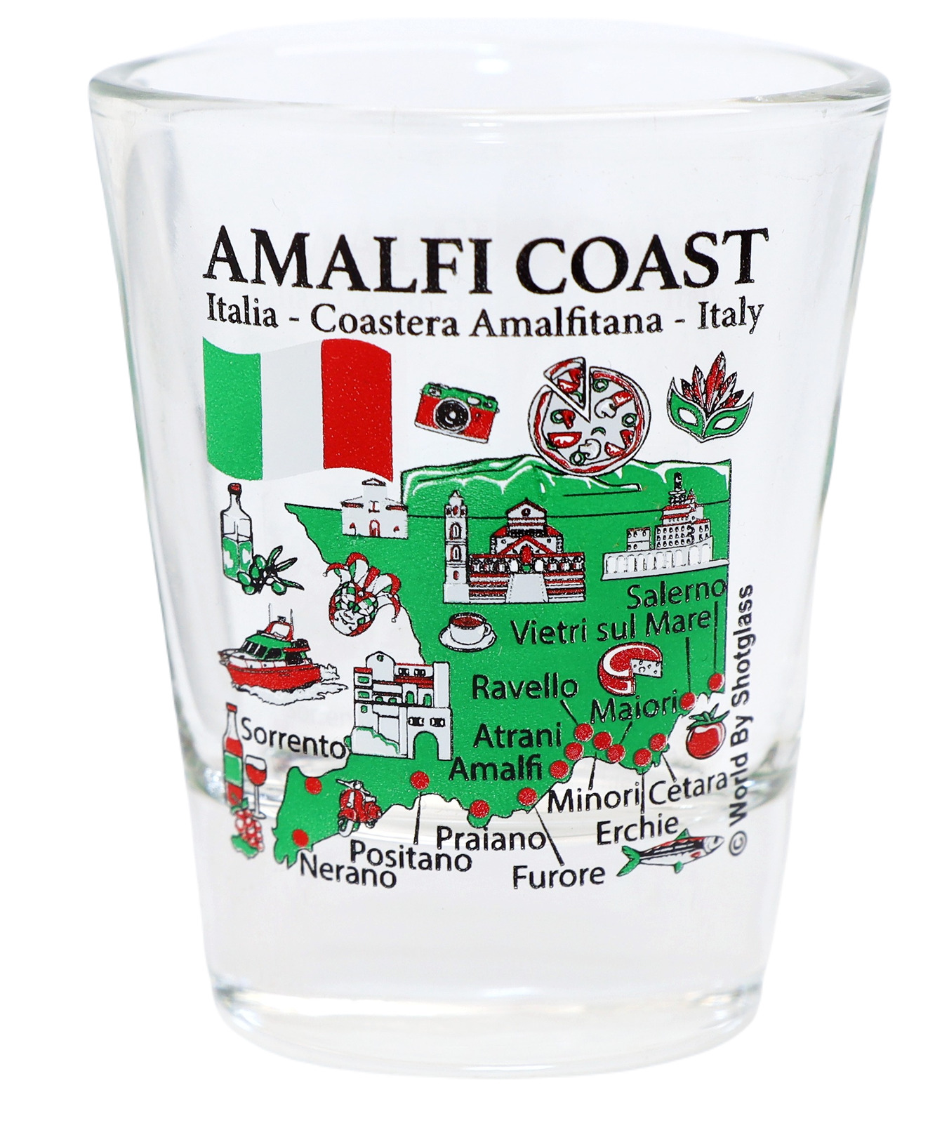 AMALFI COAST ITALY LANDMARKS AND ICONS COLLAGE SHOT GLASS SHOTGLASS