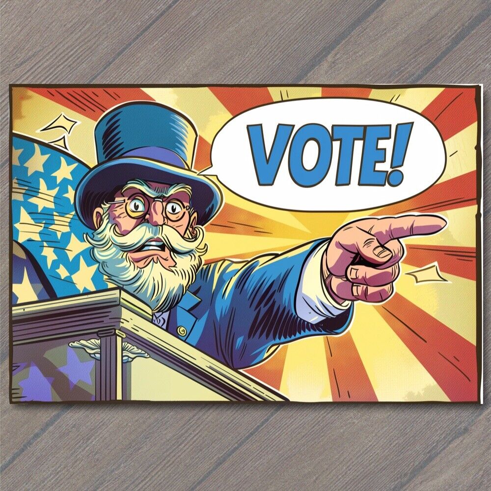 POSTCARD Vote Political Cartoon US Uncle Sam Old Fashion United States President