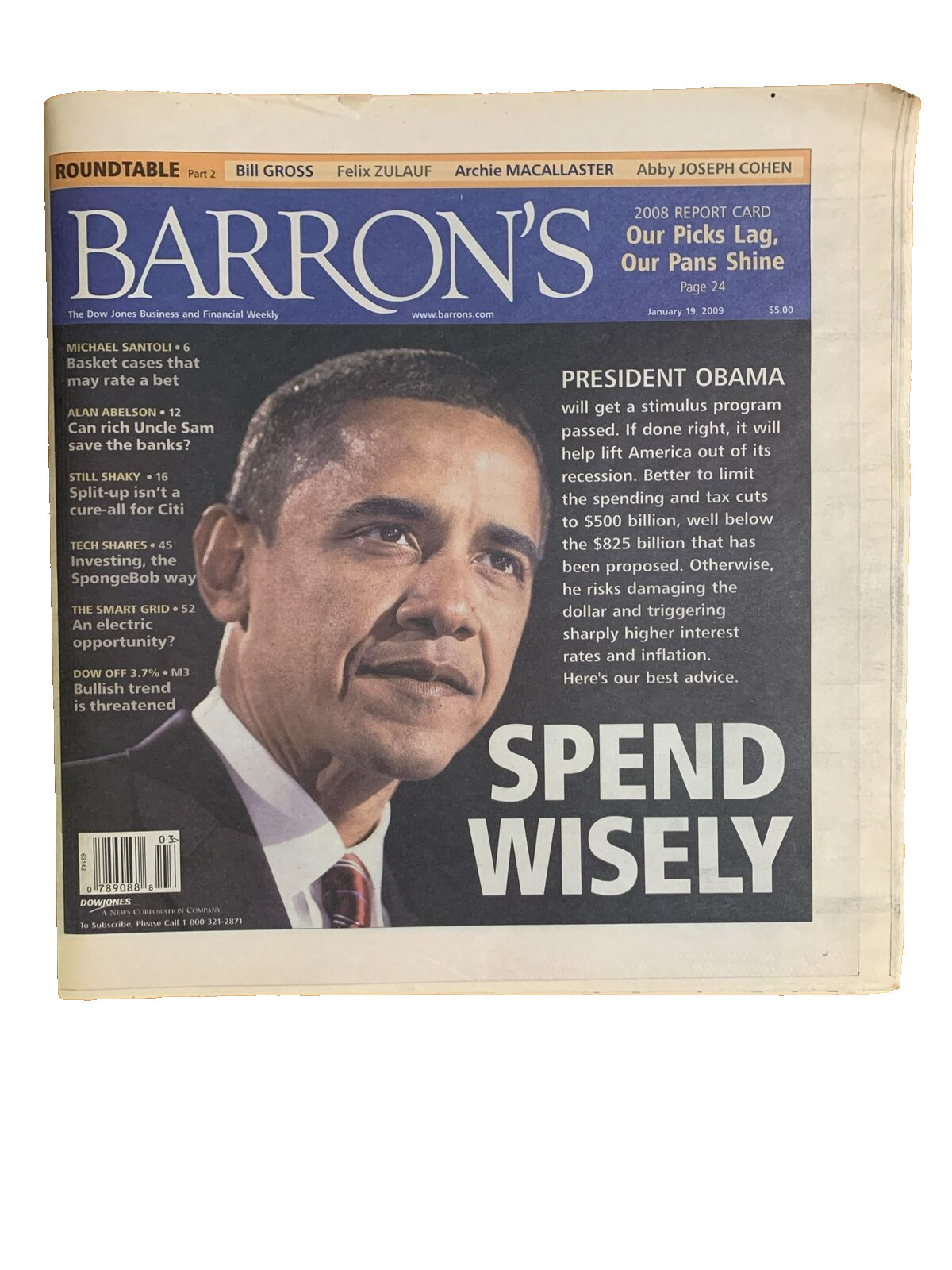 Barrons Barron\'s JANUARY 19, 2009 - President Barack Obama elect