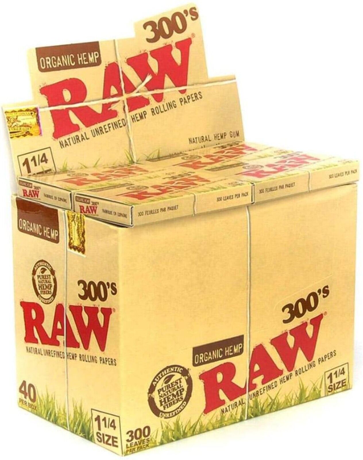 Full Box RAW Classic Rolling Papers 1 1/4 SIZE 40 Packs, 300/ Pack WHOLESALE 