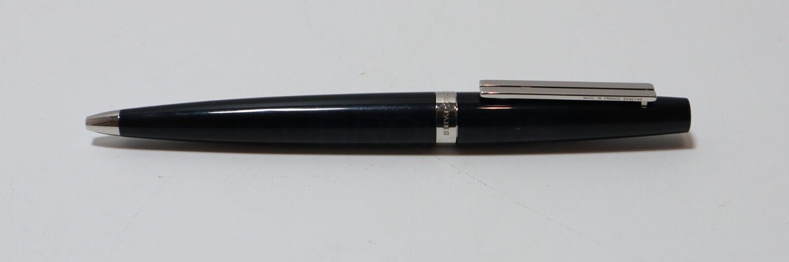 S.T. DuPont Ellipsis Black Lacquer Silver Finished Trim Ballpoint Pen