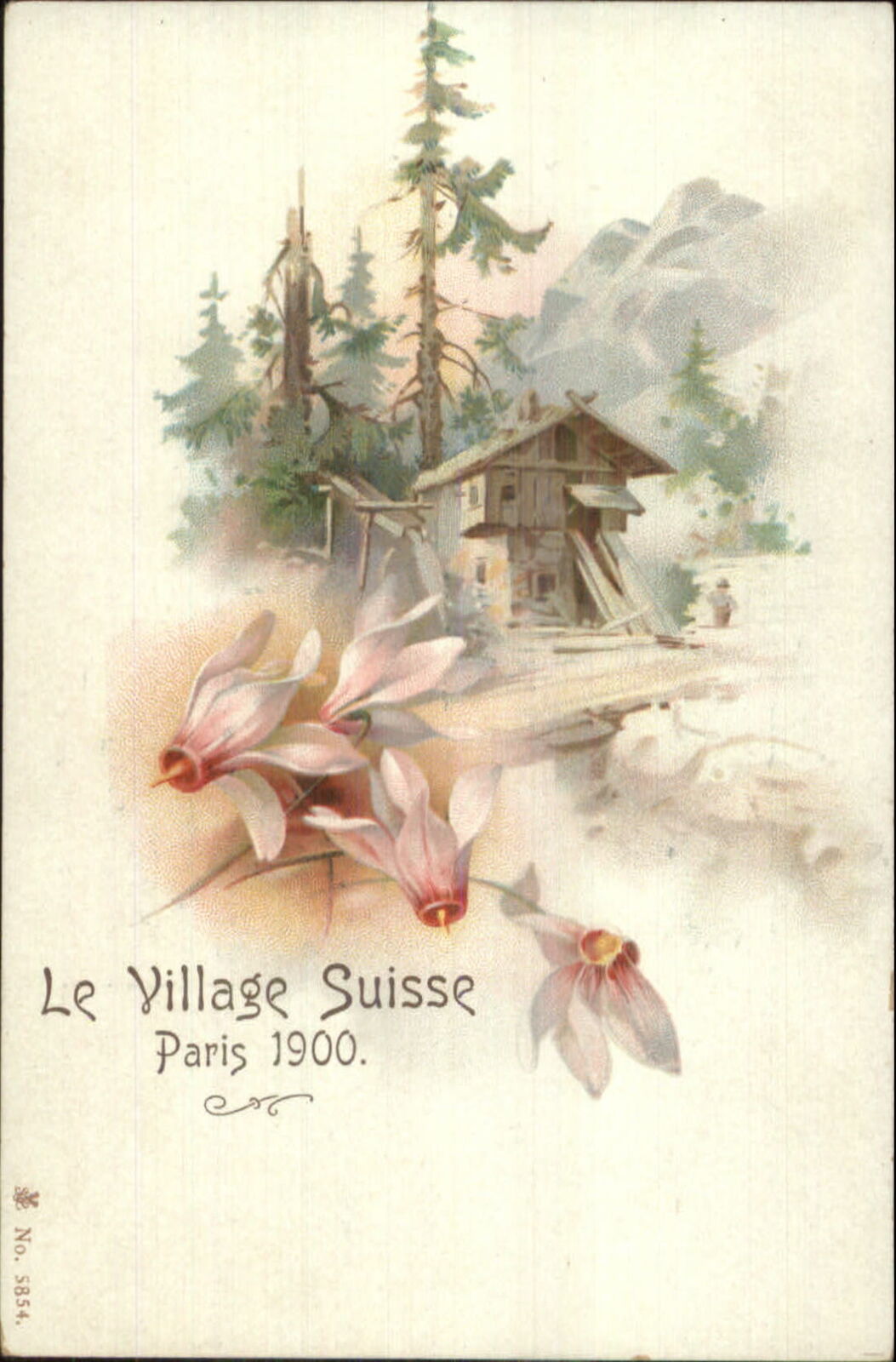 1900 Paris Expo Universelle Le Village Suisse Postcard