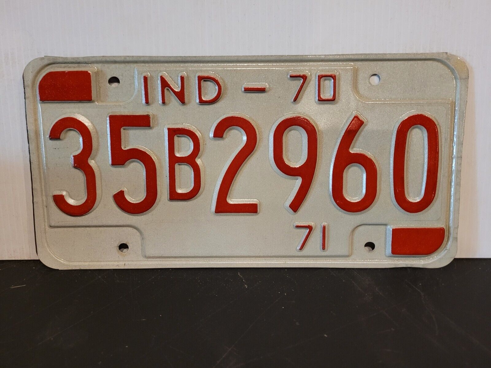 1971 Indiana License Plate Tag Original