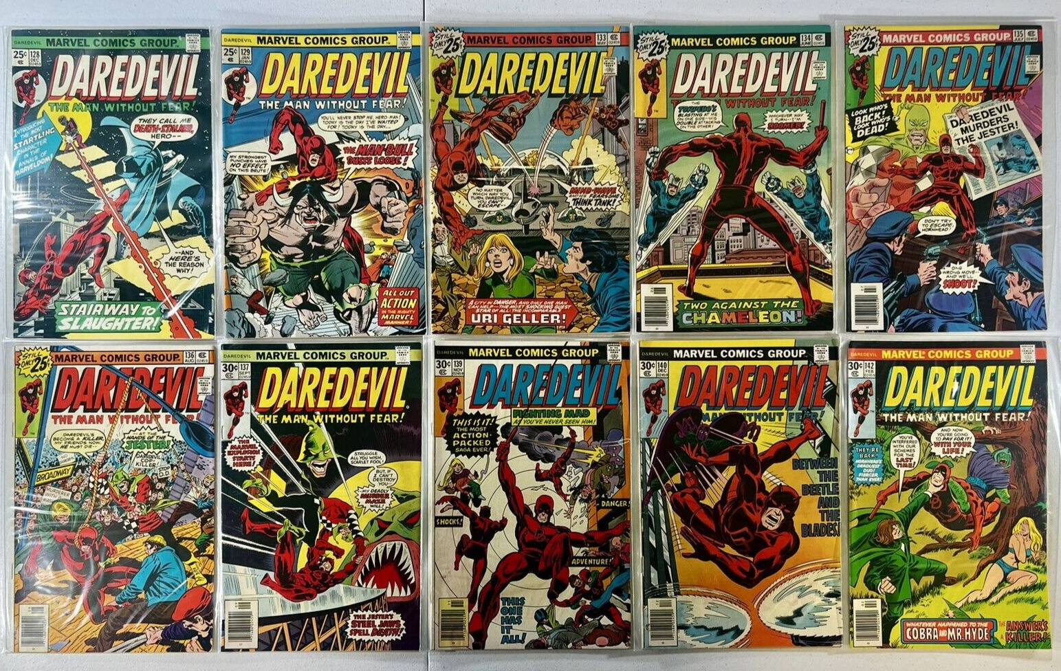 Daredevil #128-157 RUN Marvel 1975 Lot of 23 NM-