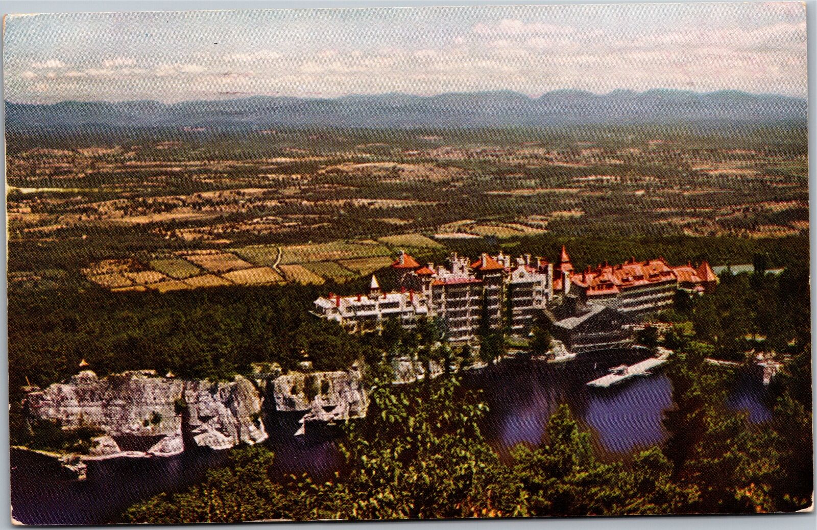 Postcard NY Mohonk Lake Lake Mohonk Mountain House view from Sky Top