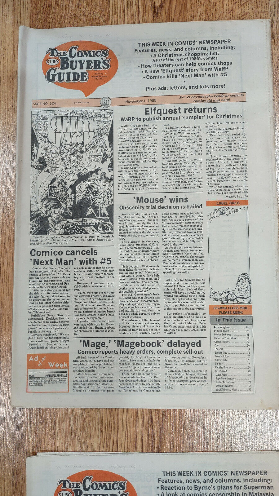 Comics Buyer's Guide issues from 1985-1986 (Large Format)