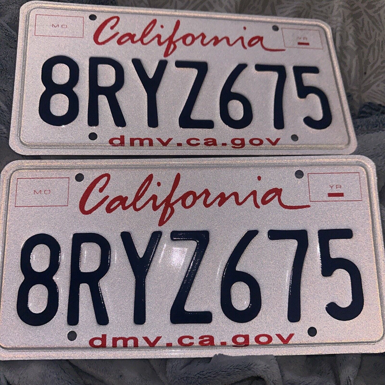 California Two Metal License Plates