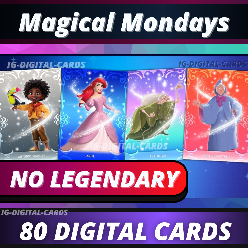 Topps Disney Collect Malevolent Mondays NO LEGENDARY [80 DIGITAL CARDS]