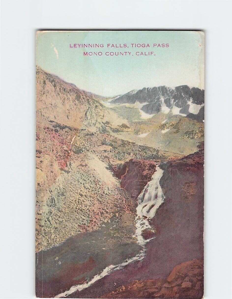 Postcard Leyinning Falls Tioga Pass Mono County California USA