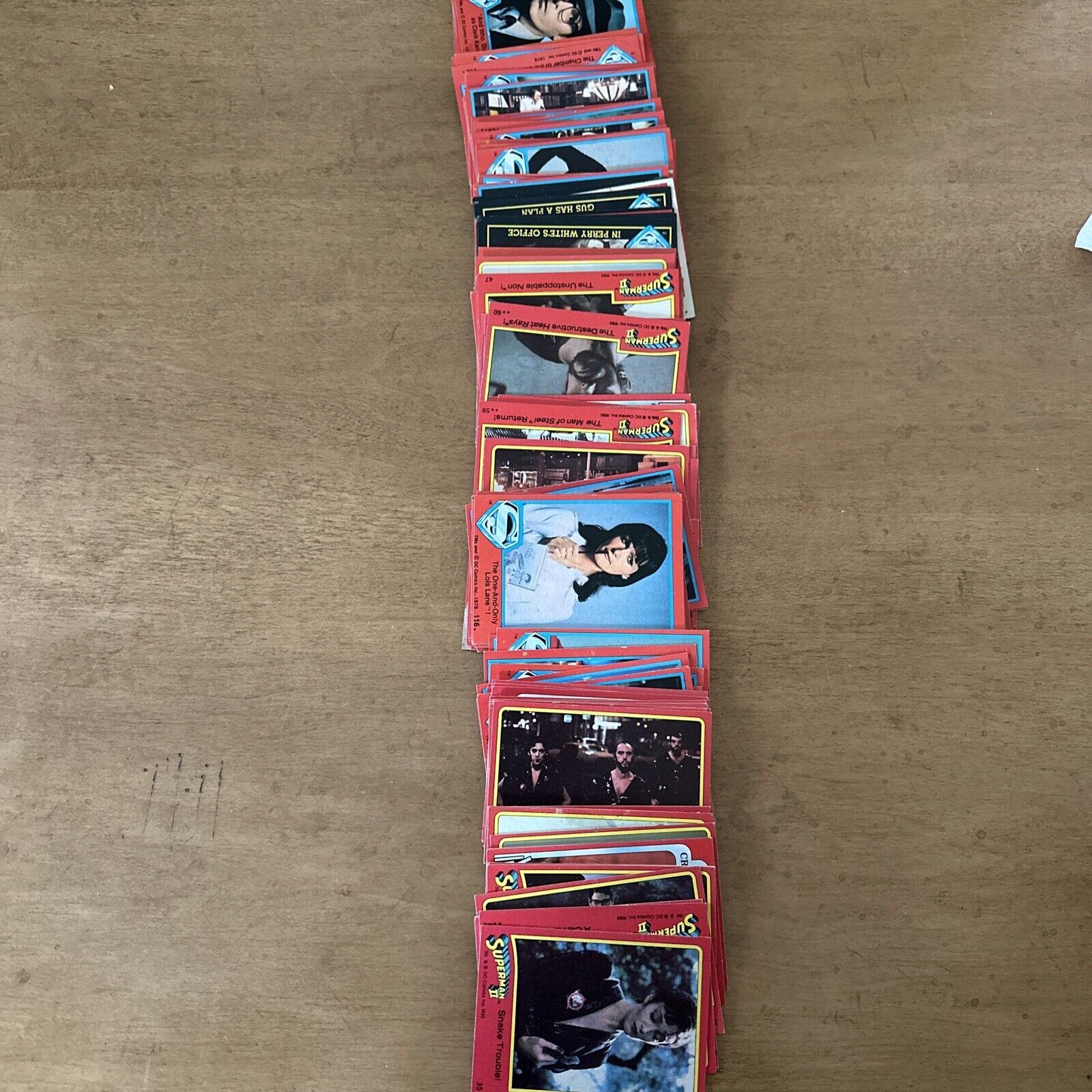 Lot Of 124 1970’s Superman And Superman II Movies Trading Cards 