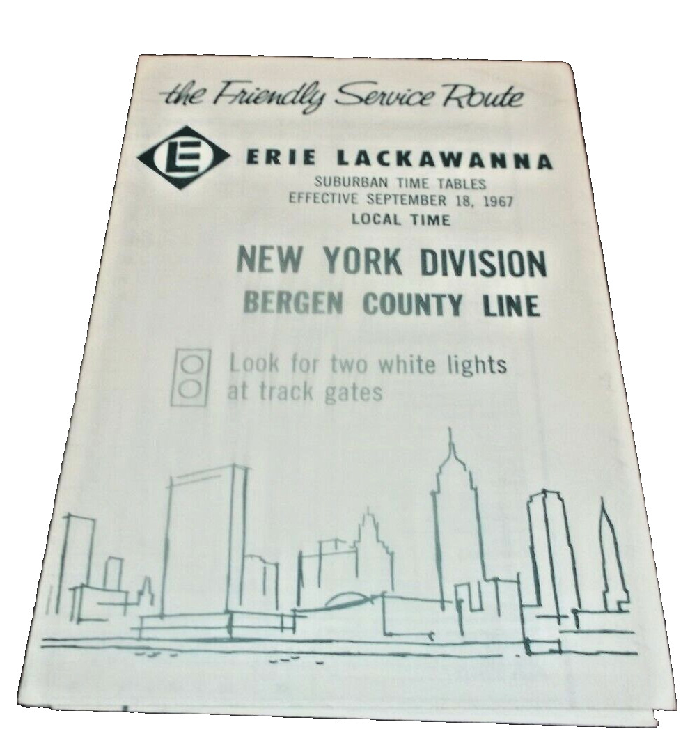 SEPTEMBER 1967 ERIE LACKAWANNA FORM 7 BERGEN COUNTY LINE PUBLIC TIMETABLE