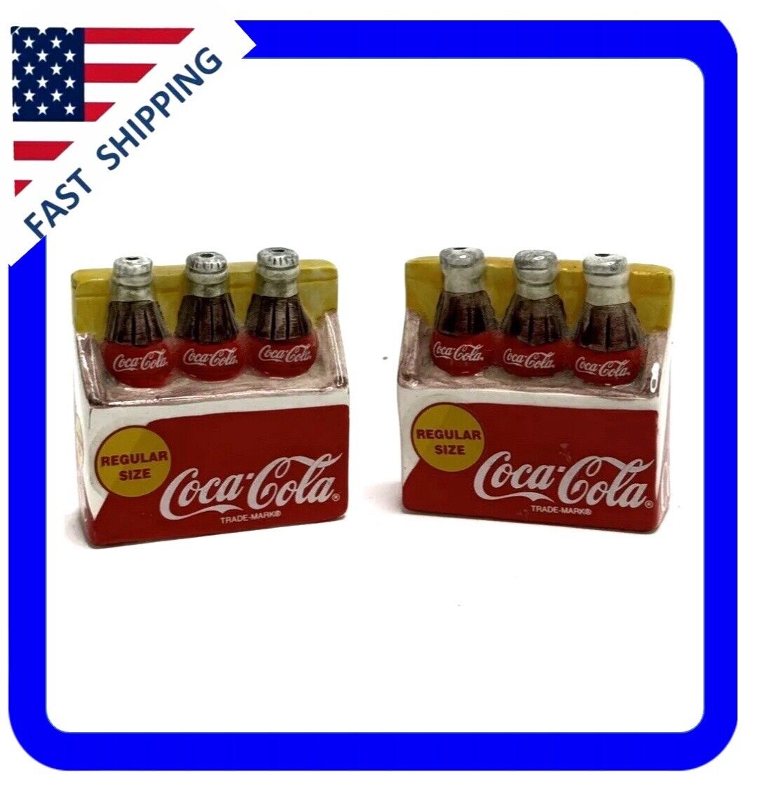 1996 Coca-Cola Six Pack Ceramic Salt and Pepper Shakers by The Coca-Cola Company