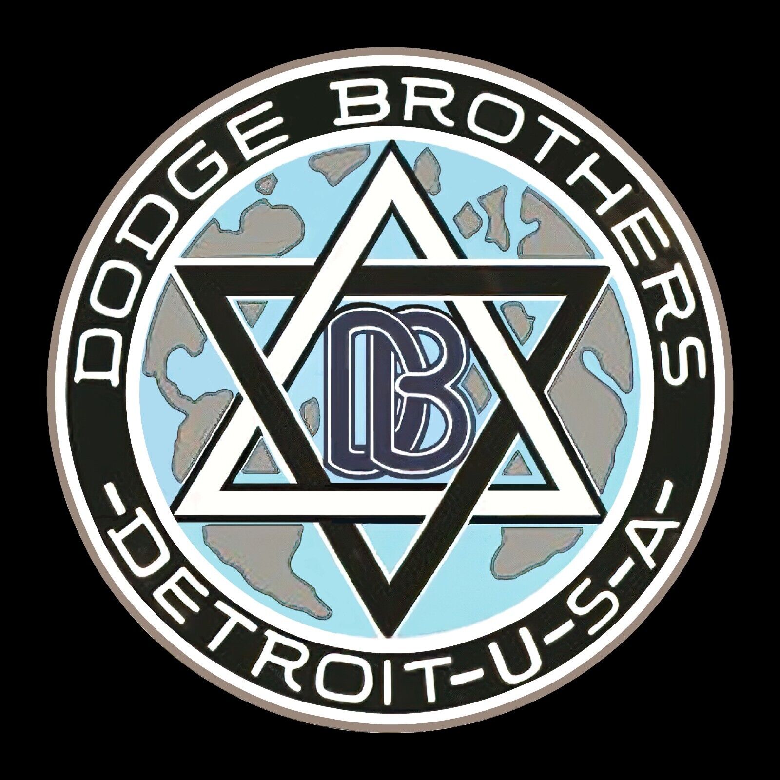 Dodge Brothers Detroit U.S.A. - Vintage 1934 Emblem Sticker Decal