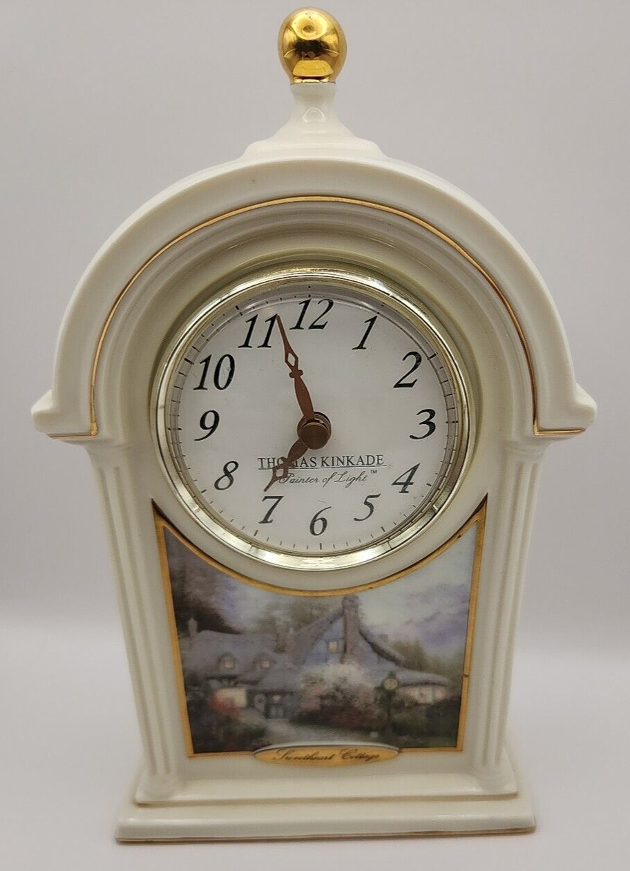 Thomas Kinkade Clock Sweetheart Cottage Porcelain Mantle Victorian Works Paint