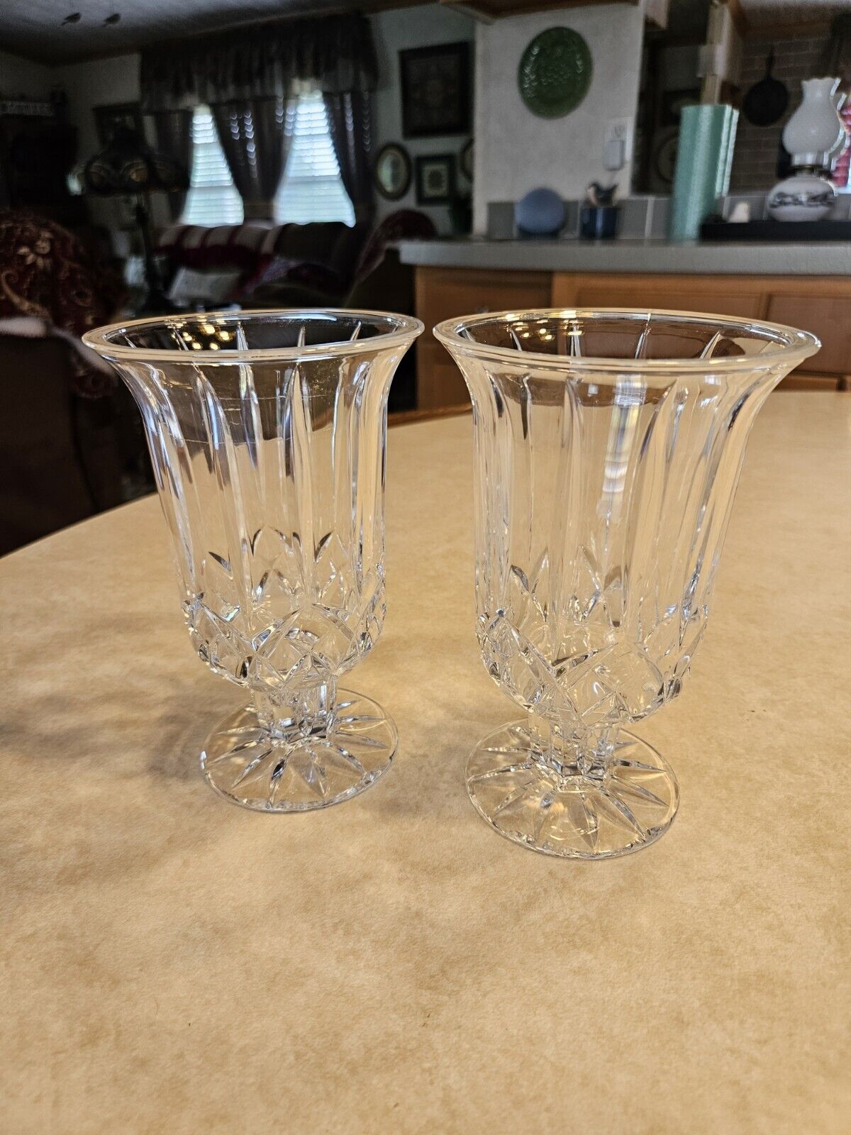 Crystal Hurricanes Candle Holders Fine Lead Crystal