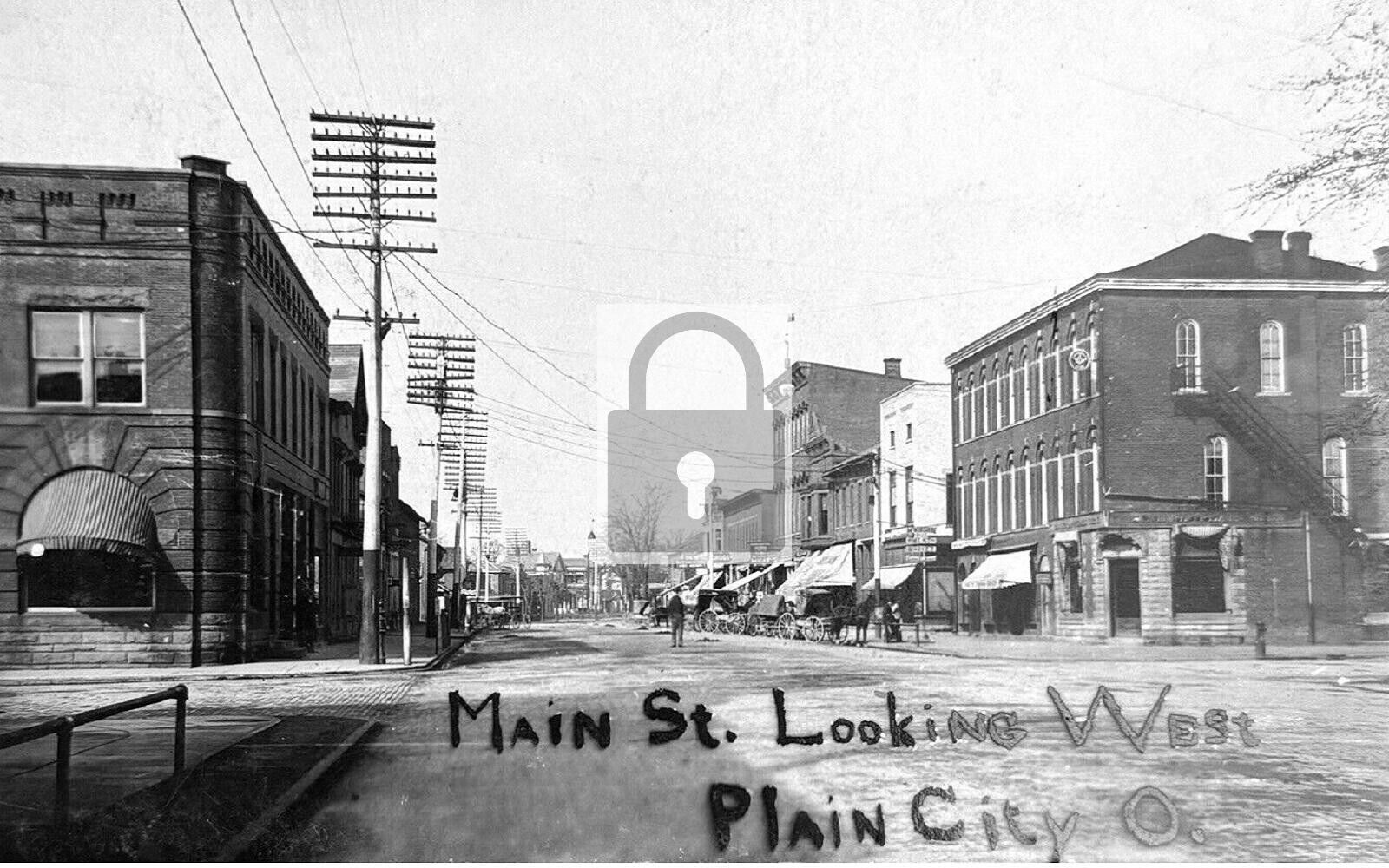 Main Street View Plain City Ohio OH Reprint Postcard