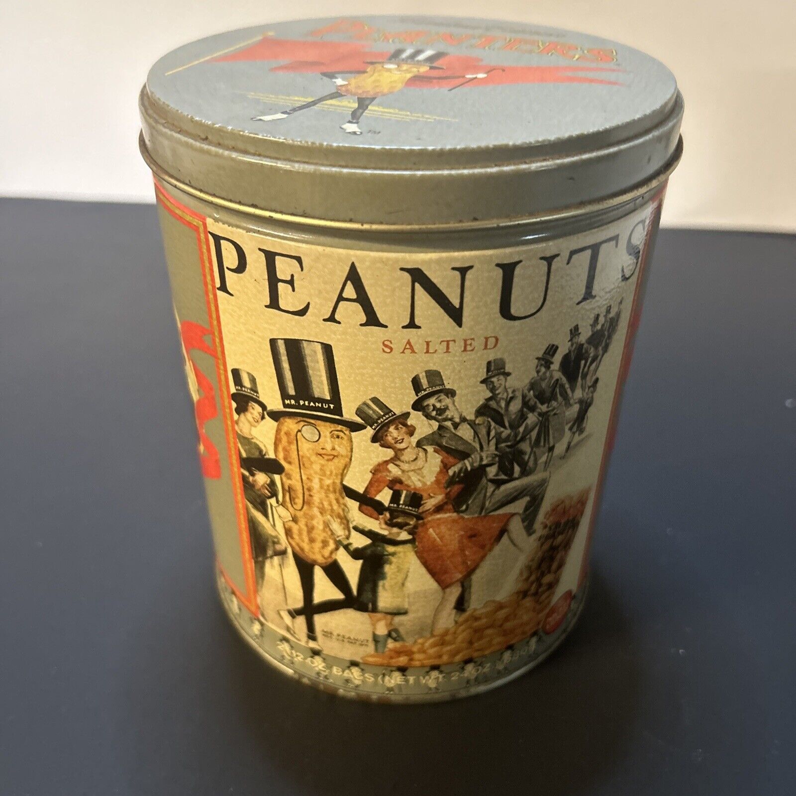 Vintage Planters Peanuts Collector\'s Tin 1989 Salted Peanuts held 2 ~ 12 oz bags