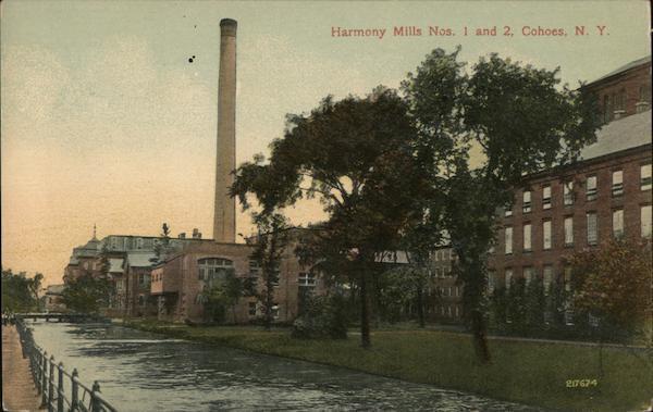 1915 Cohoes,NY Harmony Mills Nos. 1 and 2 Albany County New York Postcard