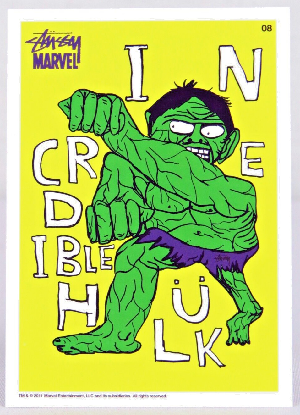 2011 Stussy Marvel Official Collectors Trading Cards #08 Incredible Hulk Rare
