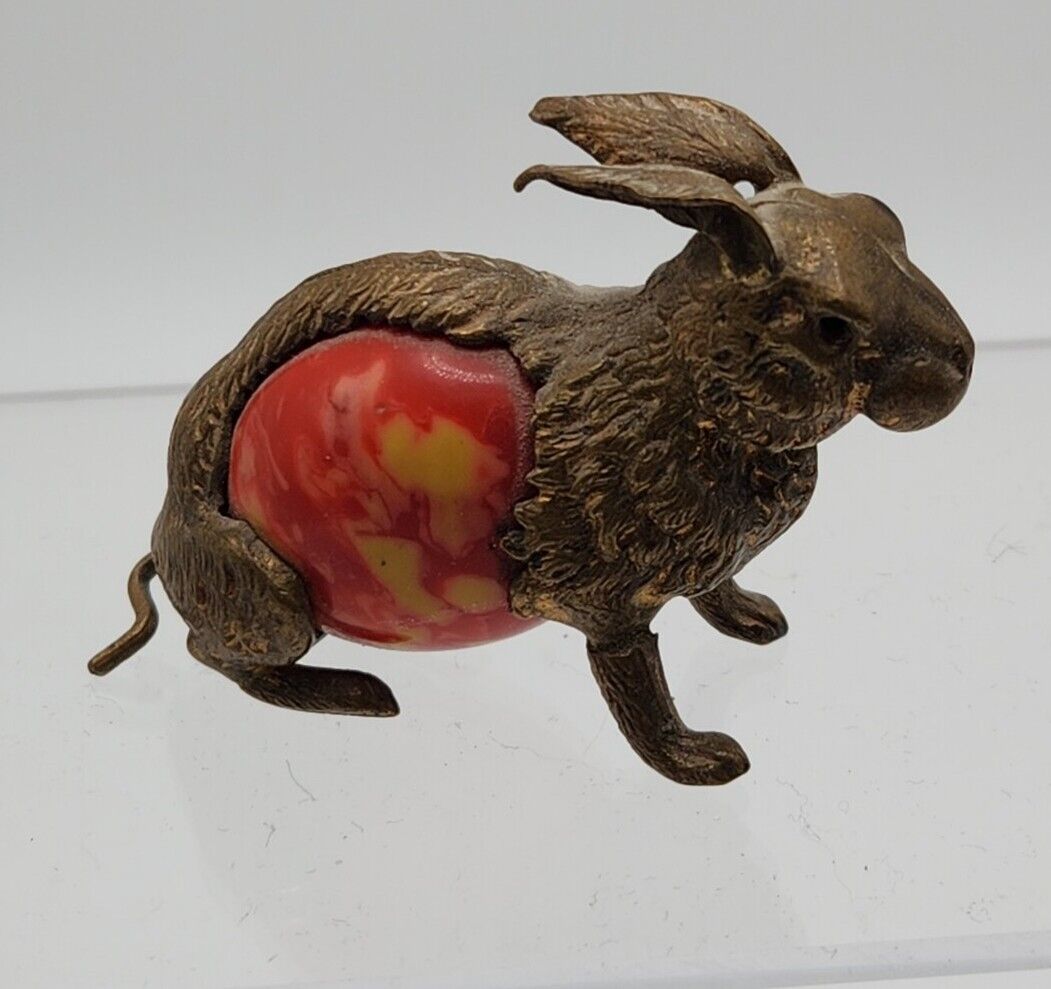 Rare Victorian Antique Brass Bakelite Rabbit Sewing, No Tape Measure