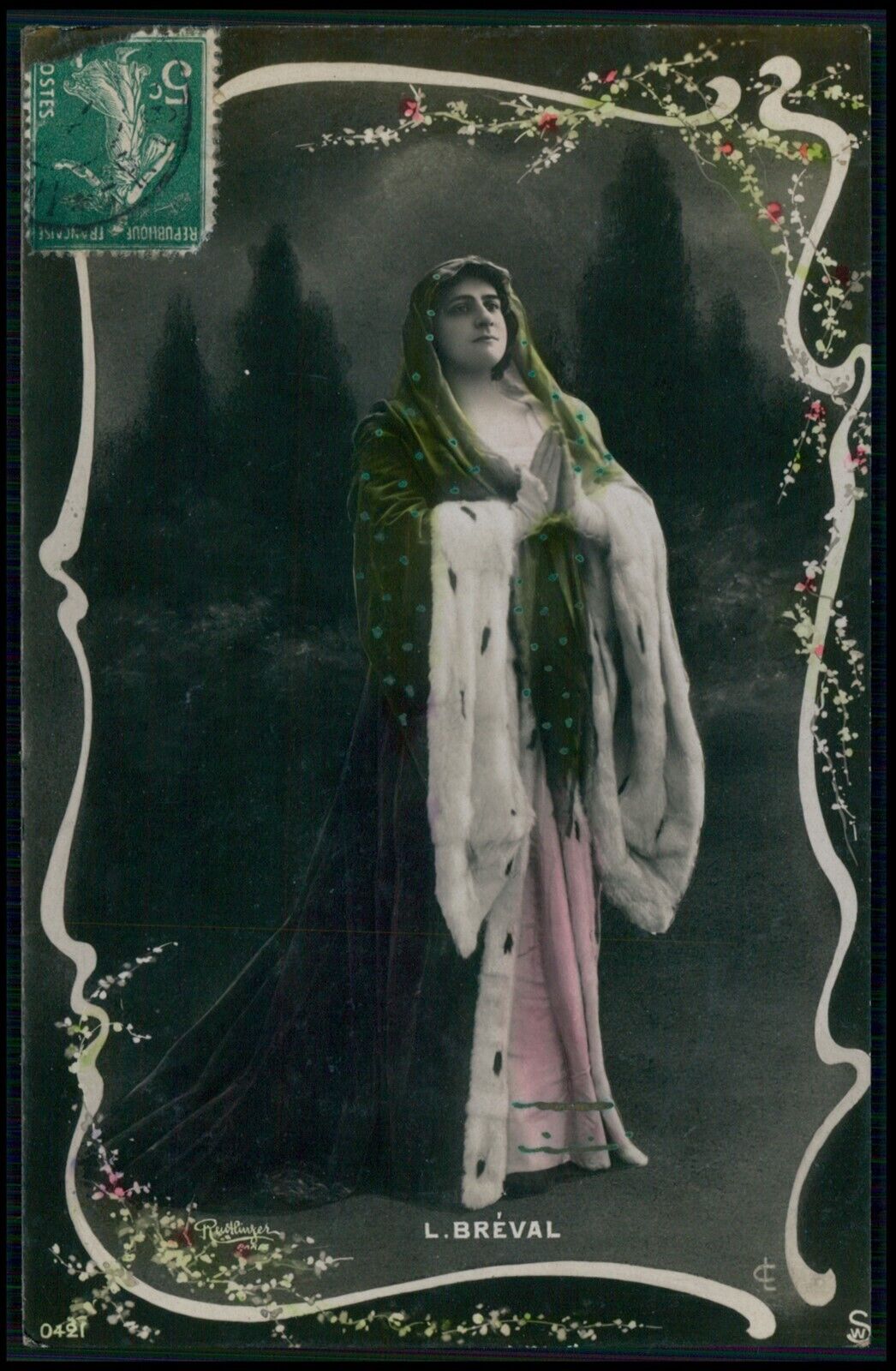 h Photomontage Surrealist photographic fantasy original old 1910s photo postcard