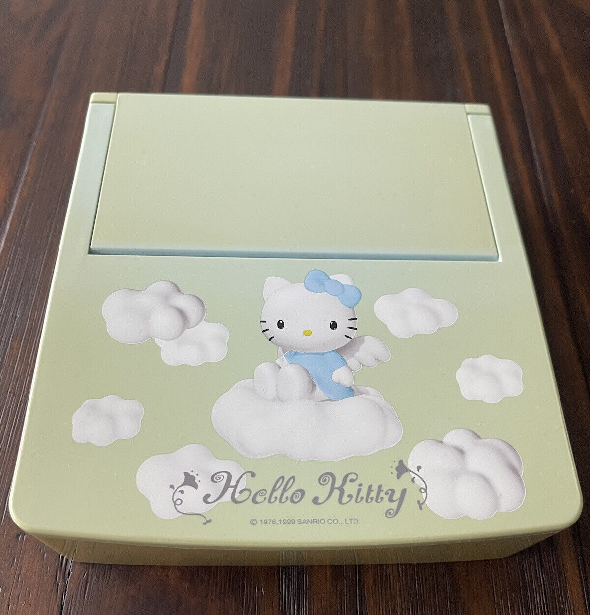 Vintage 1999 Hello Kitty Blue Angel Case Make-Up Jewelry, Rare With Mirror