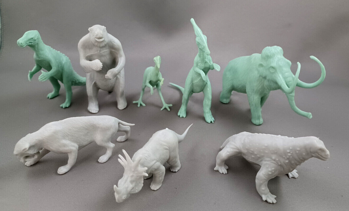 Marx Complete Set Dinosaurs Vintage 1970s Plastic Prehistoric Playset Lot of 8