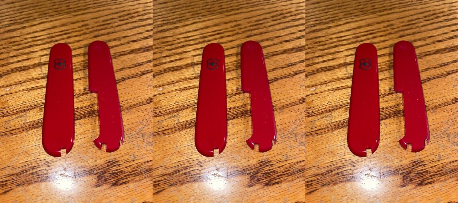 Pre-Owned Lot of 3 Victorinox 91mm PLUS HANDLES   2 Piece KIT in RED