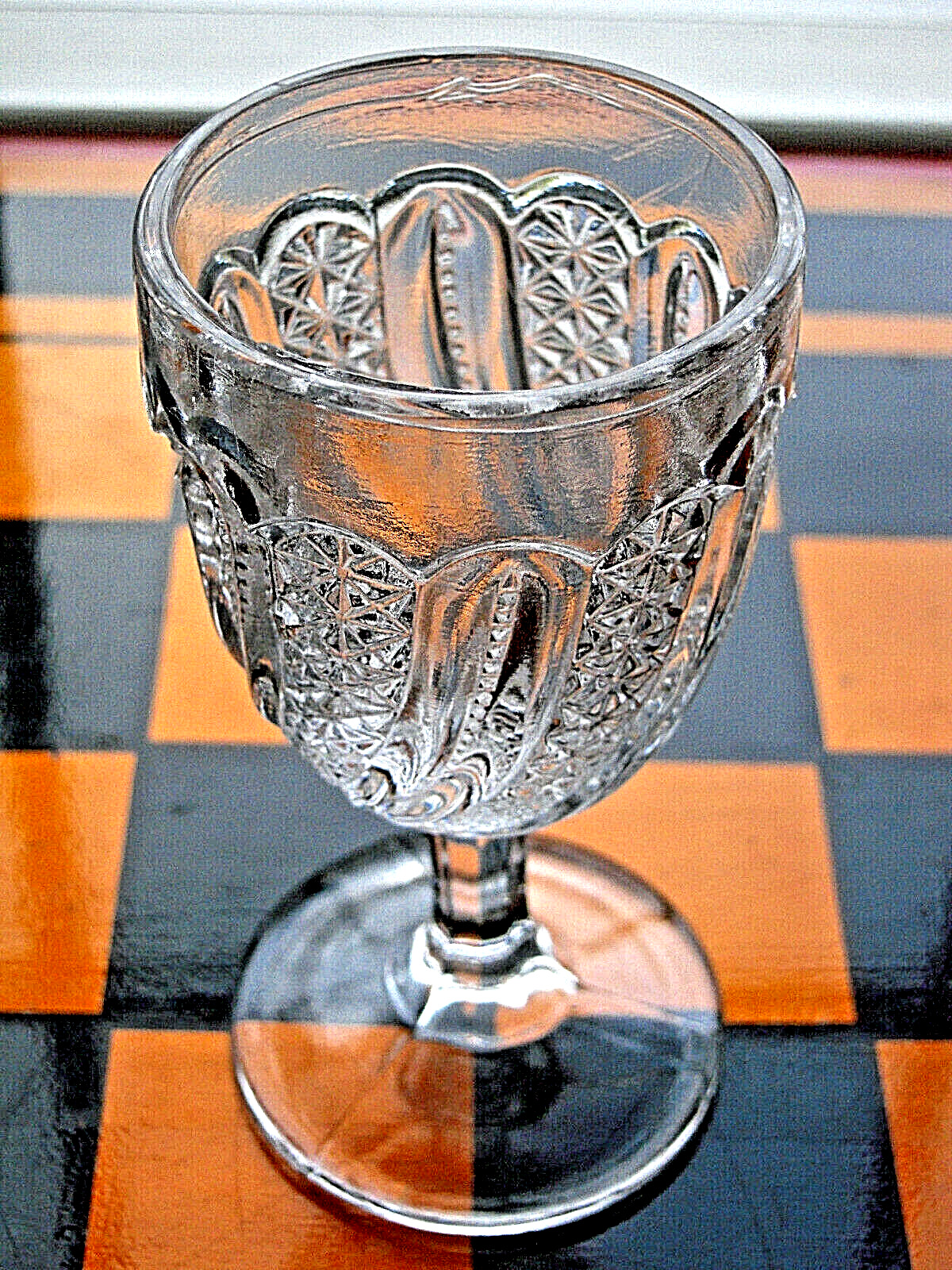 EAPG Early American Antique Glass Feather Doric Cordial 3-7/8\