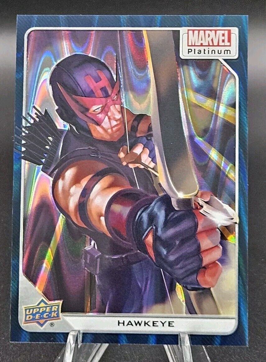 2023 Upper Deck Marvel Platinum #18 Hawkeye Teal Wave #395/799 Parallel Card