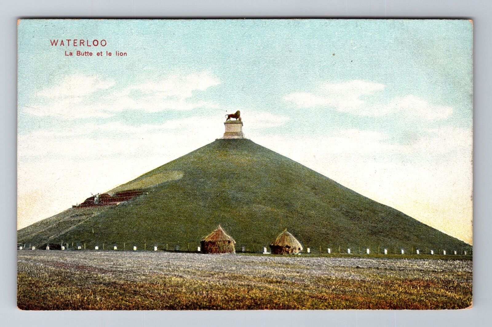 Waterloo Belgium, La Butte et le Lion, Antique, Vintage Postcard
