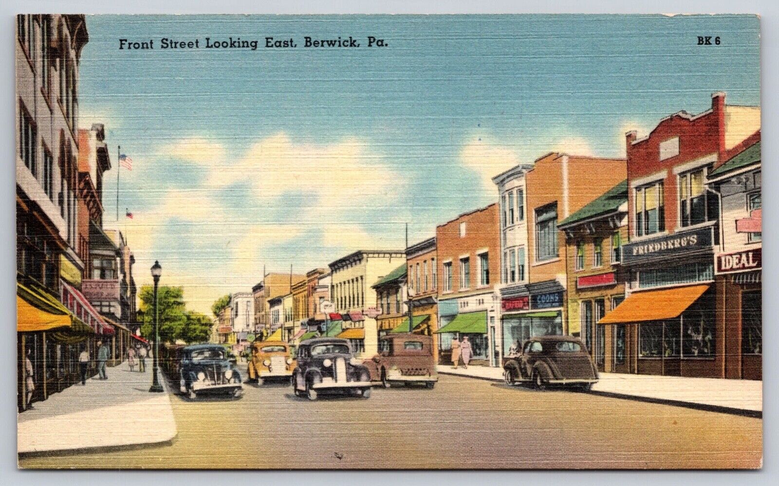 EAST BERWICK, PA Postcard - FRONT STREET LOOKING EAST.  BERWICK PA. PC403