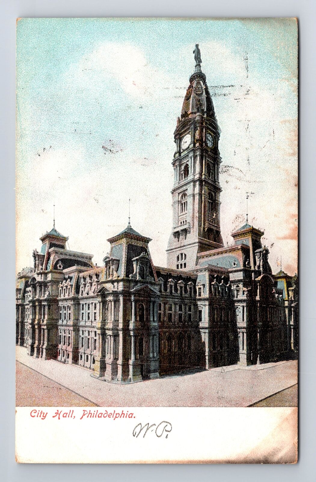 Philadelphia PA-Pennsylvania, City Hall, Antique, Vintage Postcard