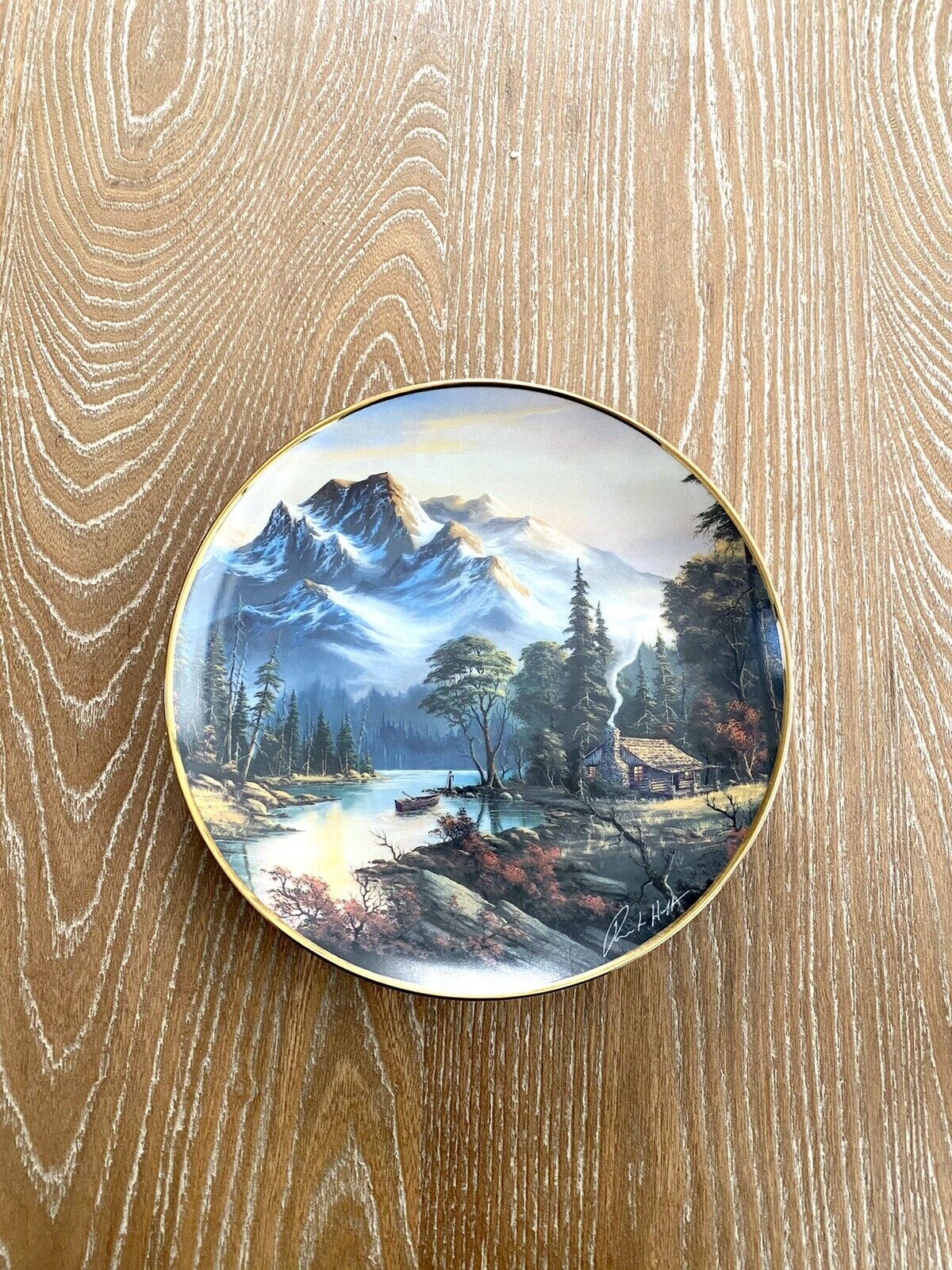 Franklin Mint Mountain Retreat Collectors Plate 1992 Limited Edition #K5807