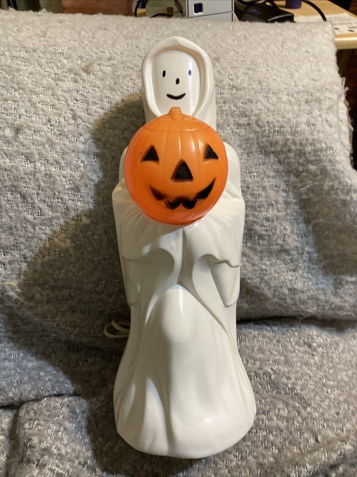VTG RARE EMPIRE Blow MOLD HALLOWEEN GHOST With PUMPKIN 14” Table Top Light Up