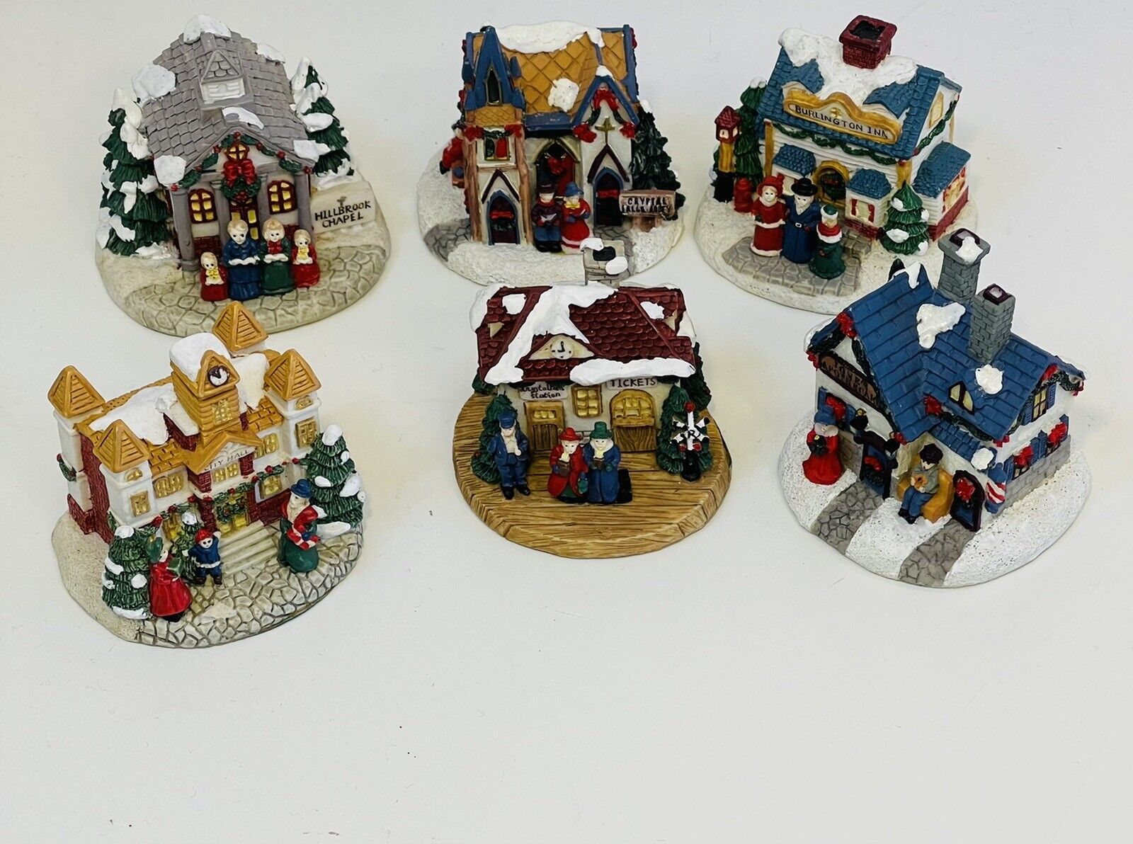 6 Crystal Falls Village Miniatures Vintage 1996 & 1993
