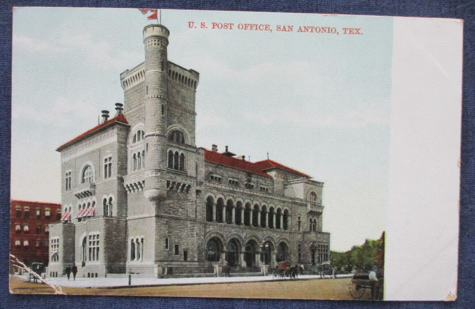 1909 San Antonio Texas Post Office Postcard & Cancel