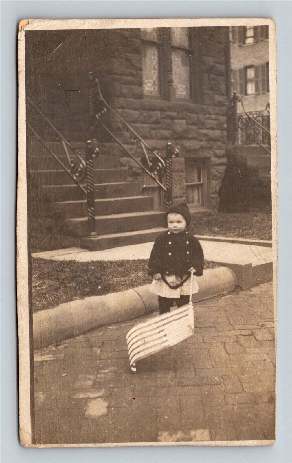 1909 RPPC Girl With American Flag Vivian Grant Woodruff District Of Columbia