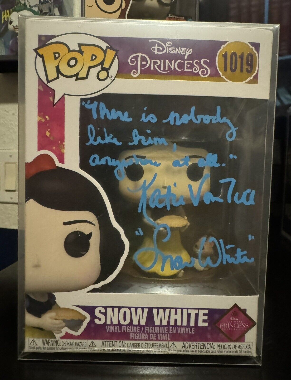 Snow White signed Katie Von Till Funko POP  #1019 Certified.