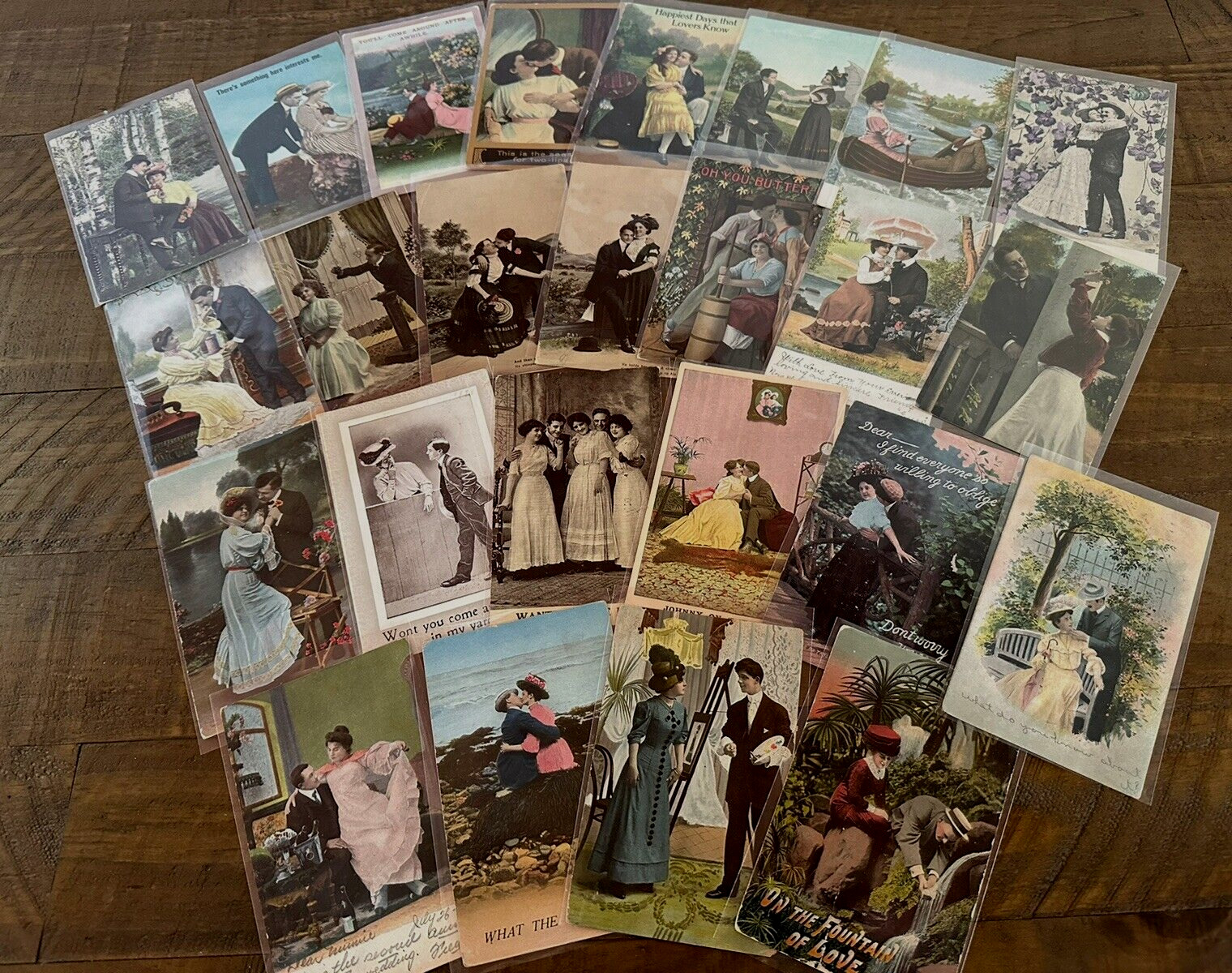 LOT of 25 Early 1900's~SENTIMENTAL Lovers COURTSHIP~Romantic~ POSTCARDS-h797