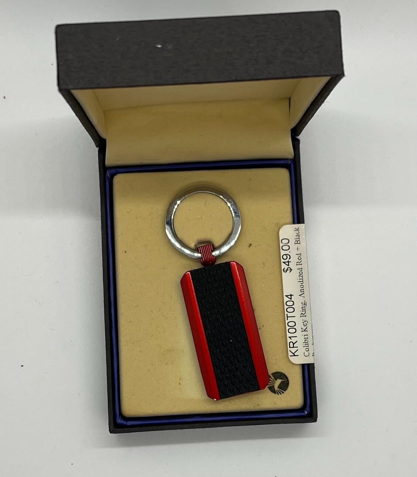 Colibri Key Ring KR100T004 Andodized Red + Black Authentic with Booklet & Card