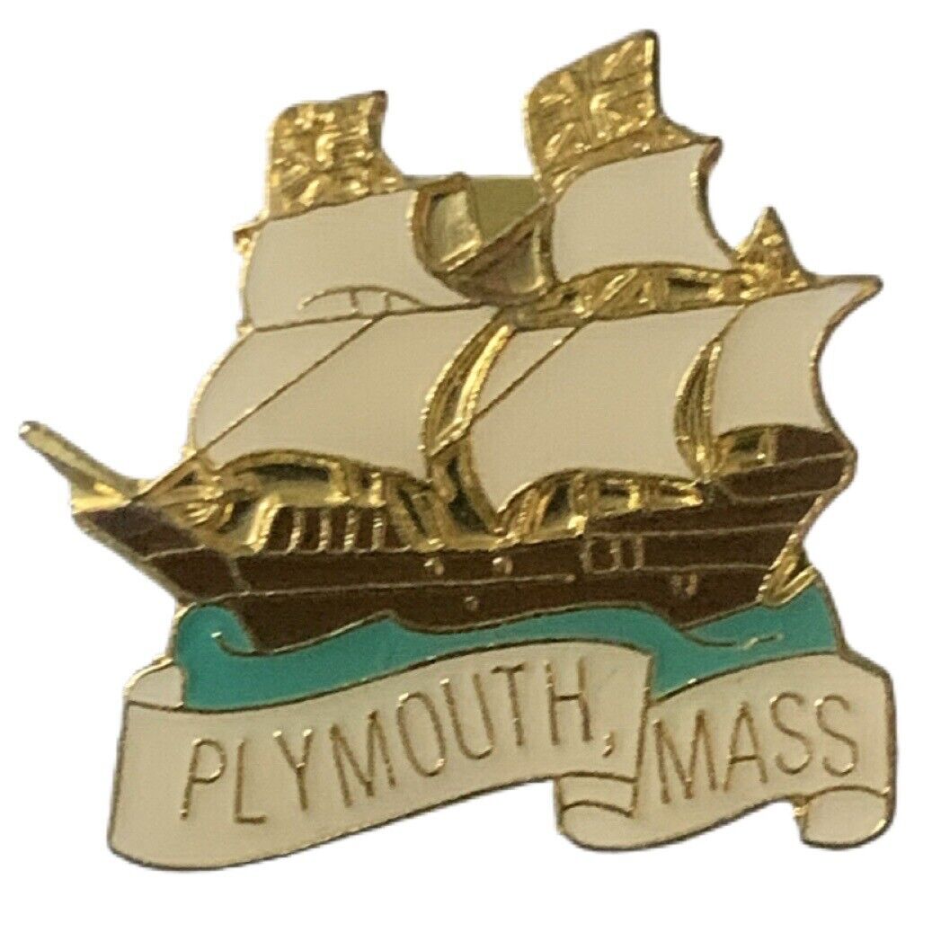 Vintage Plymouth Massachusetts Mayflower Travel Souvenir Pin