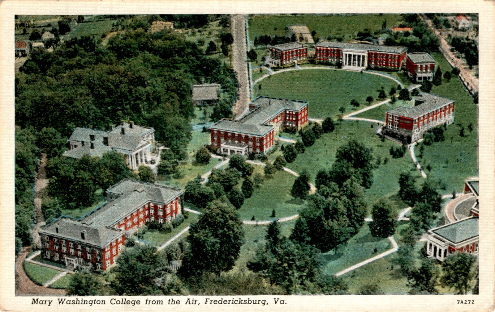 Mary Washington College, Fredericksburg, Virginia, 1908, Mary Ball Postcard