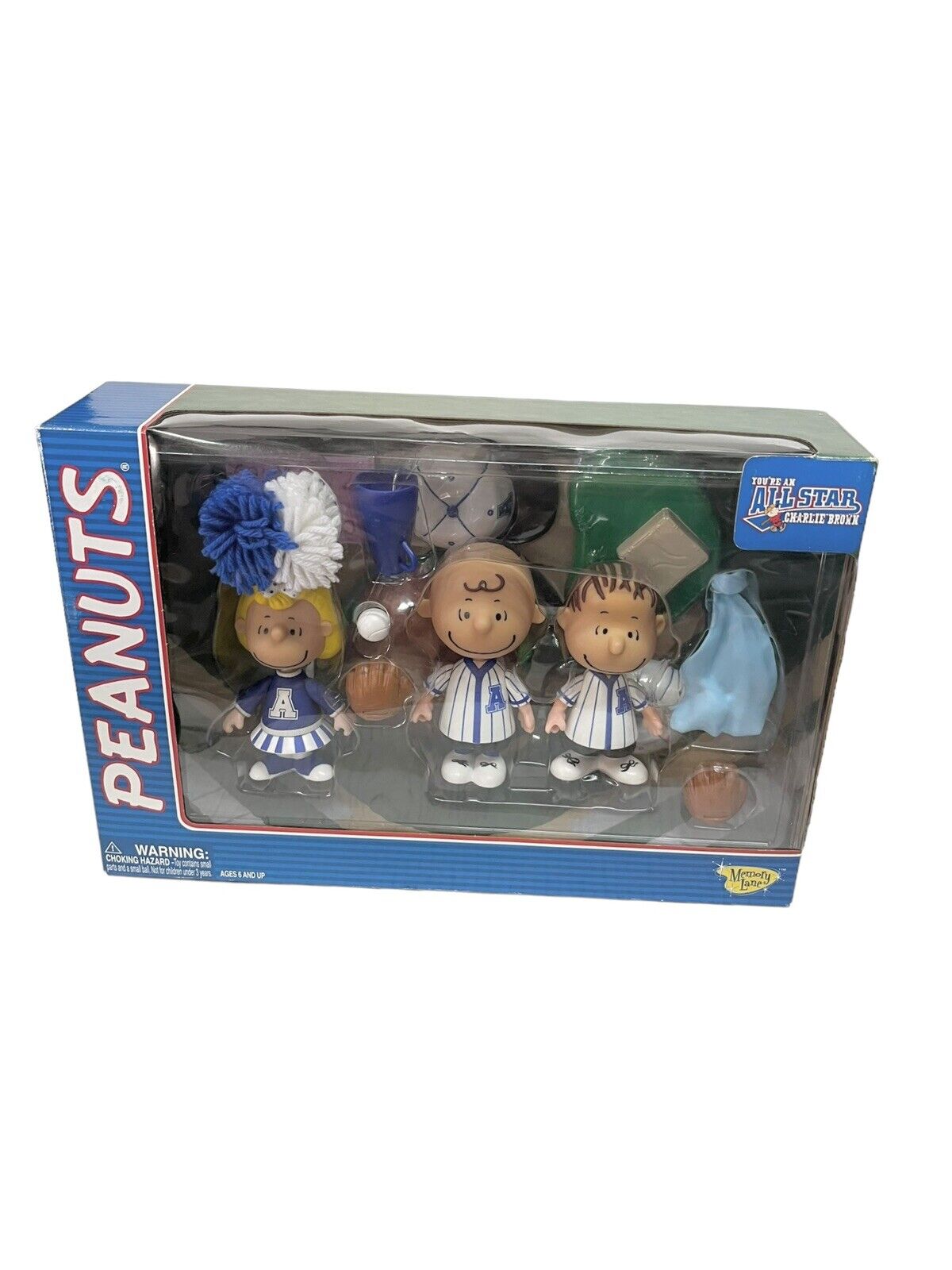Peanuts You’re An All Star Charlie Brown Figure Set / Memory Lane 2003 NEW NIB